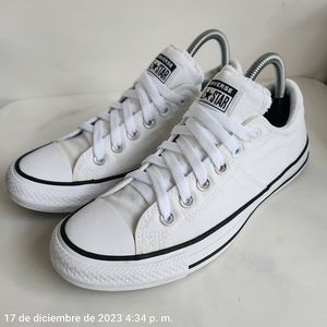 👩CONVERSE All Star White Women's Lop Top Shoes, Size 8